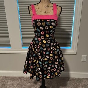 Pinup Couture Pink and Black Fit and Flare Sundress